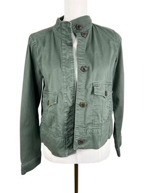 GAP Army Green Cropped Utility Swing Jacket Utility Small